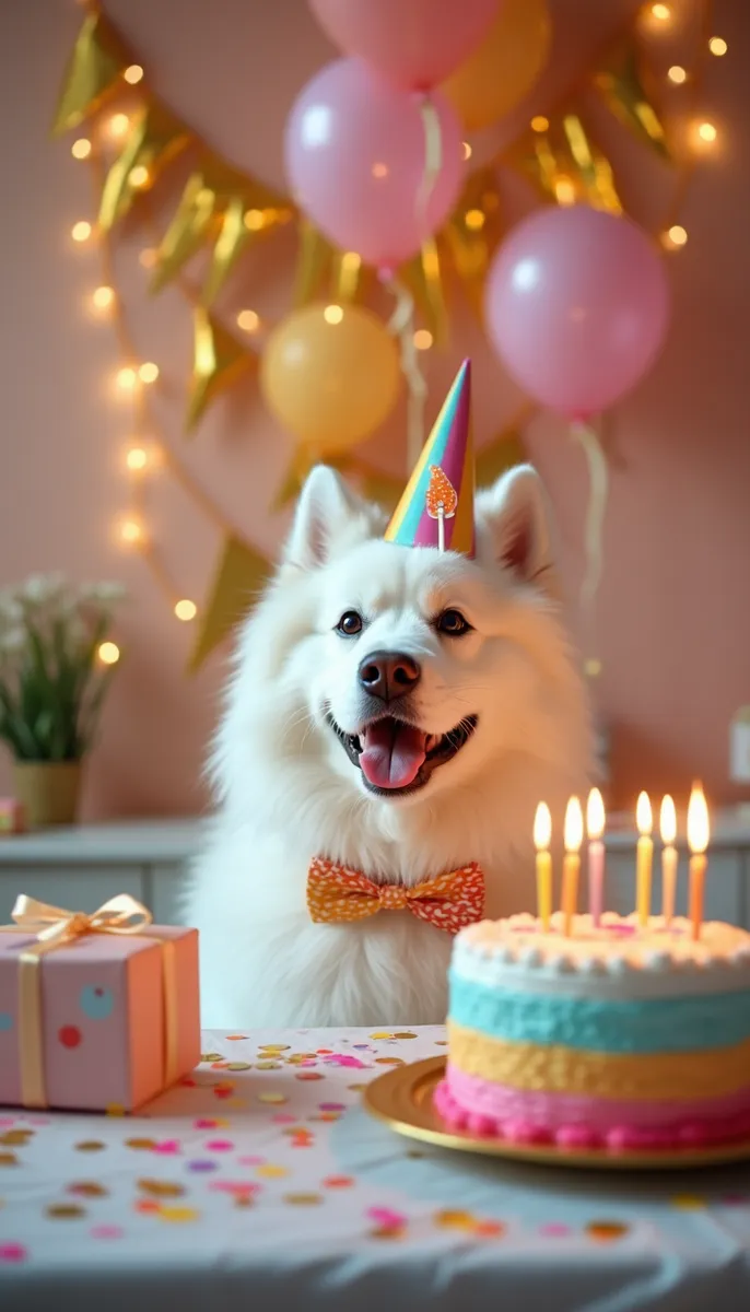 AI generated pet portrait, birthday-celebration, high resolution